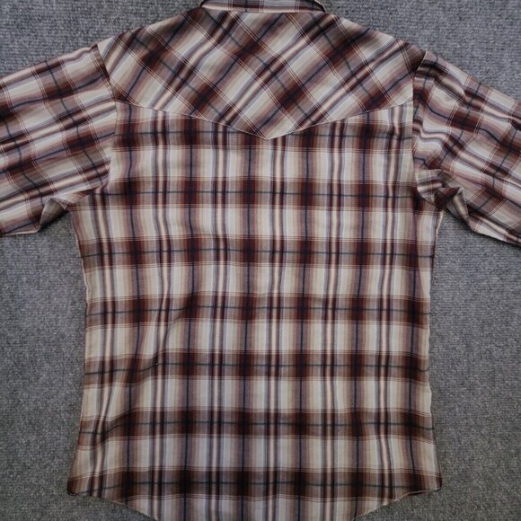 Ely Cattleman Pearl Snap Shirt Women's Large Red Plaid Long Sleeve Button Up - Picture 12 of 12